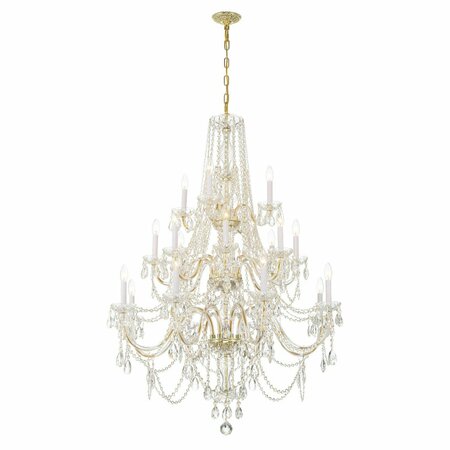 CRYSTORAMA Traditional Crystal 20 Light Hand Cut Crystal Polished Brass Chandelier 1157-PB-CL-MWP